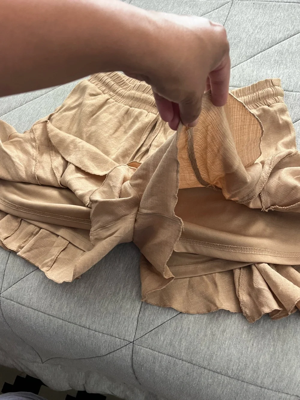 glam Tan Skort with Elastic Waist